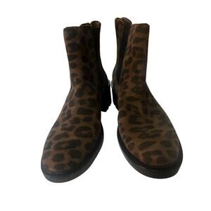 VINCE CAMUTO KELIVENA LEAPORD PRINT LEATHER BOOTS SIZE8 1/2‎ M 39